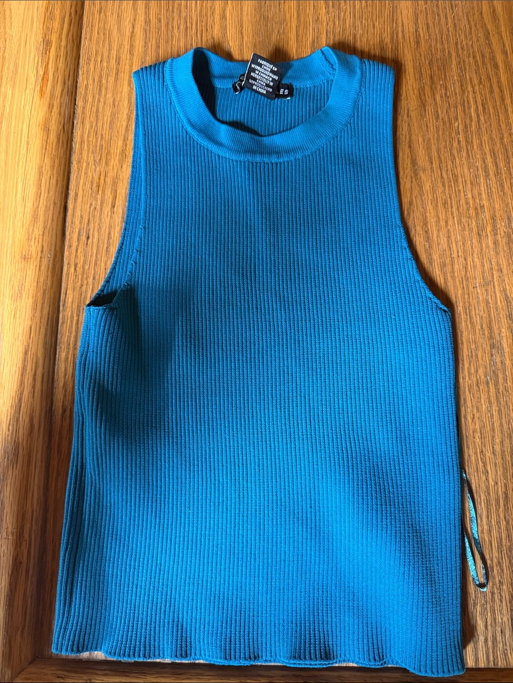 Sincerely Jules Teal Sleeveless Ribbed Knit Tank